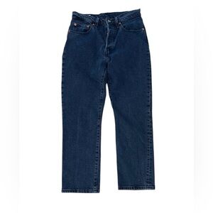 Levi's 501 Women’s Dark Blue Straight Leg Premium Denim Jeans Size 27 X 26